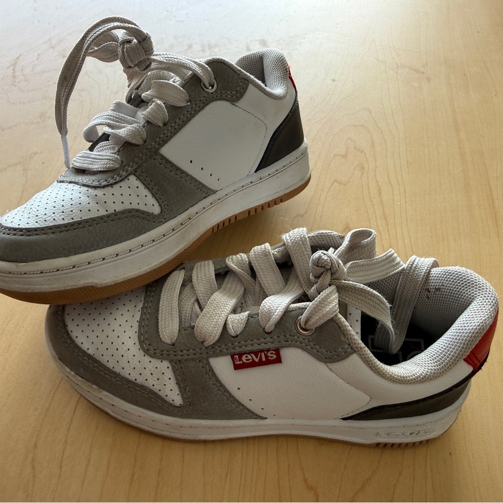 Levi's Kids White and Gray Sneakers
